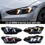 LTRY snake eye headlights are suitable for 21-24 BMW 4 Series G22 G80 G82 upgraded three color DRL high-quality