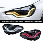 LTRY is suitable for BMW 2 Series G87 G42 220i 225i M240 headlights 2022-2025 upgraded three color LED daytime running lights LED headlights