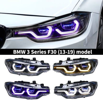 LTRY is suitable for BMW 3 Series F30 320i LCI F35 2013 2015 2018 Headlight Upgraded Edition Full LED White/Yellow/Purple DRL switchable Ikon headlights