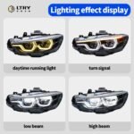 LTRY 12V LED headlights DRL suitable for BMW F32/F33/F36/F80/M3/M4 2013-2019 LCI headlight upgrade Ikon V2 style headlight components - Image 3