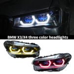 LTRY G02 G08 headlights 2018-2021 three color X3 X4 DRL upgraded LED headlights Ikon laser lens blue light embellishment modification suitable for BMW