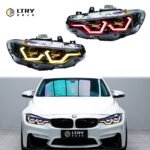 LTRY F34 Headlights 2013-2019 OSS F36 F80 F82 F31 3/4 Series M3 M4 F35 F32 Upgraded OSS Style LED DRL RGB Module Headlights Suitable for BMW