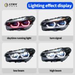 LTRY G02 G08 headlights 2018-2021 three color X3 X4 DRL upgraded LED headlights Ikon laser lens blue light embellishment modification suitable for BMW - Image 3