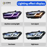 LTRY G30 headlights 2021-2023 5 series three color version yellow and white upgraded LED DRL headlights BMW laser lens style - Image 3