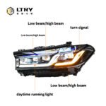 LTRY G30 headlights 2021-2023 5 series three color version yellow and white upgraded LED DRL headlights BMW laser lens style - Image 4